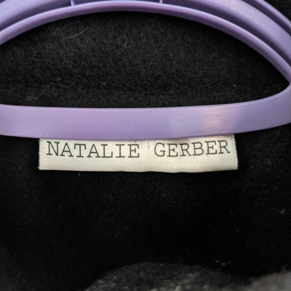 Natalie Gerber patchwork neutral color block wool dress coat - Picture 5 of 6